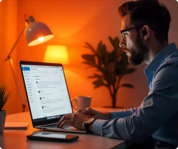 Person working on laptop